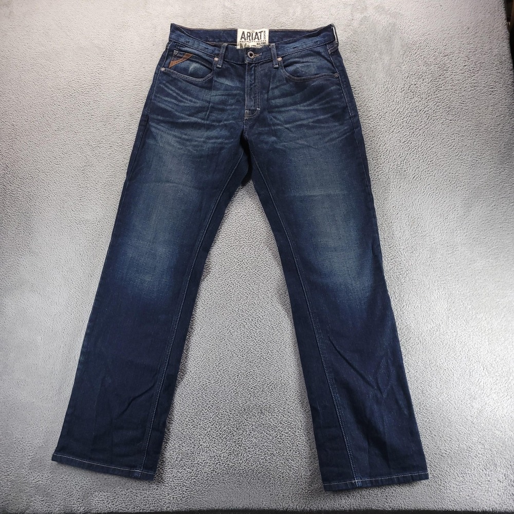 Ariat Jeans Mens 35x34 Blue M5 Slim Straight Durham Dark Wash Western Cowboy